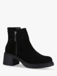 Hush Puppies Adele Suede Block Heeled Ankle Boots, Black