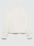 Mango Kids' Bloom Frilly Long Sleeve Tee, Natural White