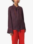 nué notes Silas Tie Neck Blouse, Scarf Red