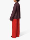 nué notes Silas Tie Neck Blouse, Scarf Red