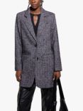 SISLEY Boucle Wool Blend Longline Blazer, Grey