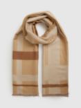 Reiss Cara Logo Embroidered Checked Scarf