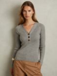 Reiss Reece Wool Blend Rib Knit Top