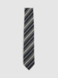 Reiss Verona Stripe Silk Blend Tie, Navy/Charcoal