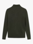 forét Marsh Rib Knit High Neck Zip Jumper, Dark Moss