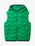 Benetton Kids' Zig Zag Padded Gilet, Intense Green