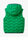 Benetton Kids' Zig Zag Padded Gilet, Intense Green