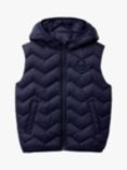 Benetton Kids' Zig Zag Padded Gilet, Night Blue