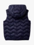 Benetton Kids' Zig Zag Padded Gilet, Night Blue