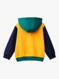 Benetton Kids' Colour Block Hoodie, Yellow/Multi