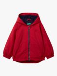 Benetton Kids' Fleece Lined Hooded Jacket, Bordeaux