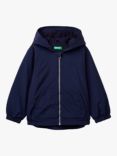 Benetton Kids' Fleece Lined Hooded Jacket, Night Blue