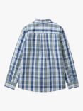 Benetton Kids' Check Cotton Poplin Long Sleeve Shirt, Blue/Multi