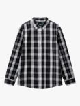 Benetton Kids' Check Cotton Poplin Long Sleeve Shirt, Black/Multi