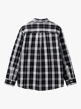 Benetton Kids' Check Cotton Poplin Long Sleeve Shirt, Black/Multi