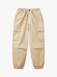 Benetton Kids' Stretch Parachute Trousers, Sand