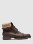 Rodd & Gunn Dobson Shearling Insulated Leather Military Boots, Chocolate Nb