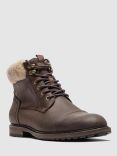 Rodd & Gunn Dobson Shearling Insulated Leather Military Boots, Chocolate Nb