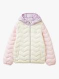 Benetton Kids' Colour Block Zig Zag Padded Jacket, Multi