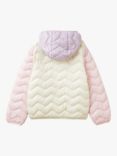 Benetton Kids' Colour Block Zig Zag Padded Jacket, Multi