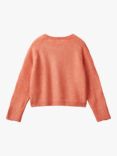 Benetton Kids' Sequin Cropped Jumper, Peach