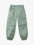 Benetton Kids' Stretch Twill Parachute Trousers, Military Green