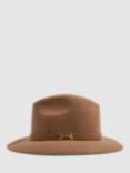 Reiss Holly Wool Fedora Hat, Camel