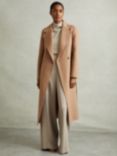 Reiss Lucia Double Breasted Wool Blend Coat, Light Camel