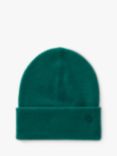 Benetton Kids' Wool Blend Ribbed Beanie, Forest Green