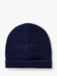 Benetton Kids' Wool Blend Beanie Hat, Navy