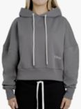 Ony Logo Pullover Cropped Hoodie, Grey