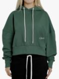 Ony Logo Pullover Cropped Hoodie, Green