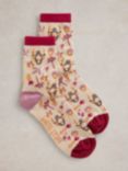 White Stuff Slothing Around Socks, Cream/Multi