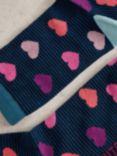 White Stuff  Heart Striped Socks, Teal/Multi