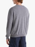 Benetton Pure Merino Wool Crew Neck Jumper, Dark Melange Grey