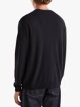 Benetton Pure Merino Wool V-Neck Jumper, Black