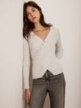 Mint Velvet Asymmetric Cashmere Blend Jumper, Grey