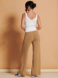 Jolie Moi Soft Knit Wide Leg Trousers, Camel