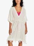 Accessorize Glitter Stripe Kaftan, White