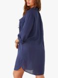 Accessorize Linen Blend Beach Shirt, Navy