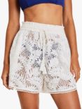 Accessorize Lace Beach Shorts, Ivory