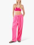 Accessorize Crinkle Beach Trousers, Pink