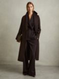 Reiss Lucia Wool Blend Coat, Chocolate