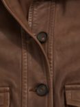 Reiss Hanson Leather Jacket, Chocolate