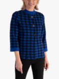 chesca Houndstooth Jacket, Cobalt/Black