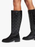 Kurt Geiger London Kensington Quilted Leather Knee High Boots, Black