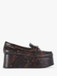 Kurt Geiger London Mayfair Snake Effect Platform Loafers, Brown