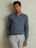 Reiss Milburn Wool Collar Jumper, Airforce Blue