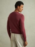 Reiss Wessex Wool Crew Jumper, Cherry Pink