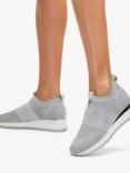 Carvela Janeiro 2 Knitted Embellished Slip On Trainers, Silver